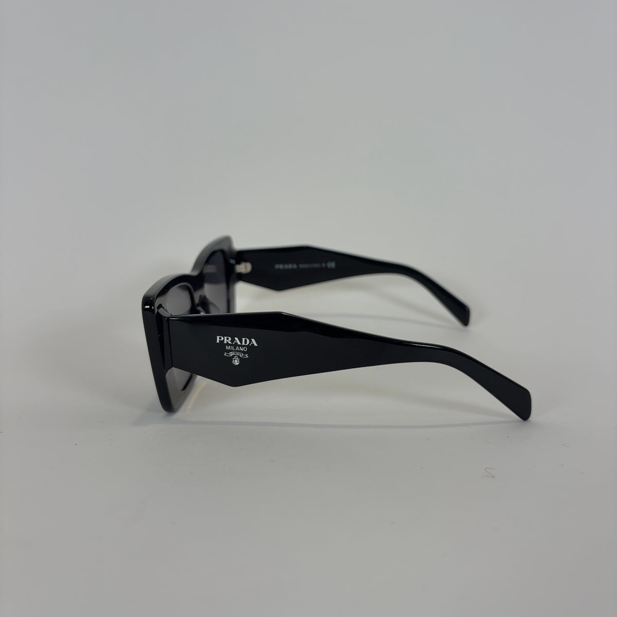 Prada Plaque Logo Wide Cat Eye Sunglasses