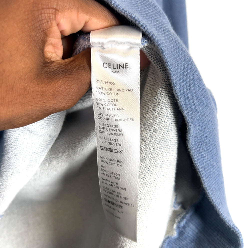 Celine Light Blue Logo Hoodie