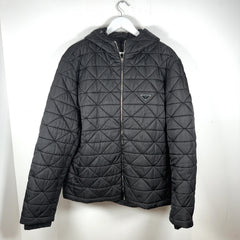 Prada Plaque Logo Quilted Puffer Jacket