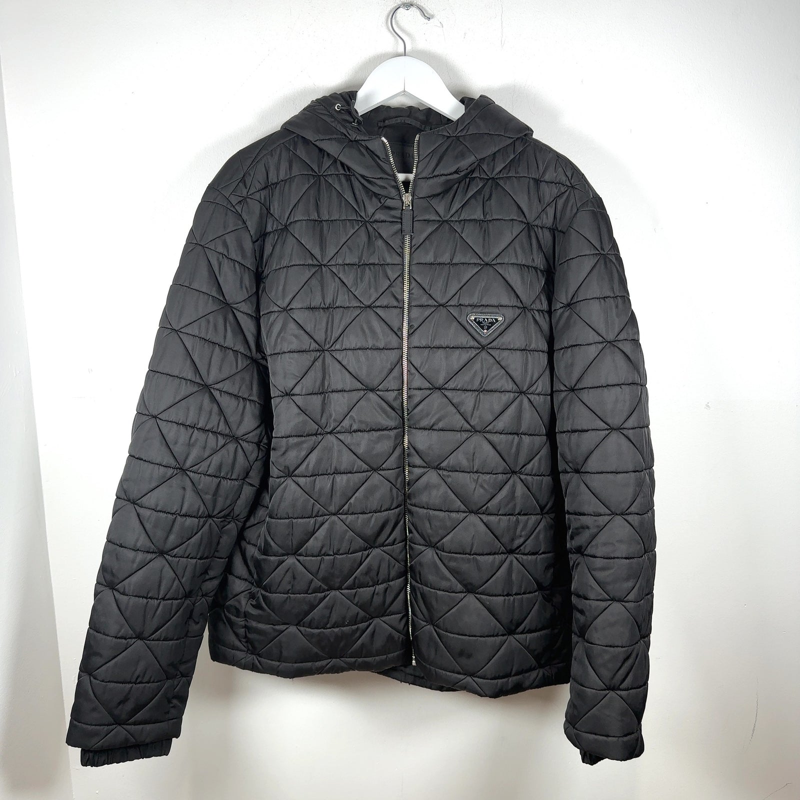 Prada Plaque Logo Quilted Puffer Jacket