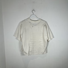 Satoshi Nakamoto Cropped Distressed T-Shirt Size S