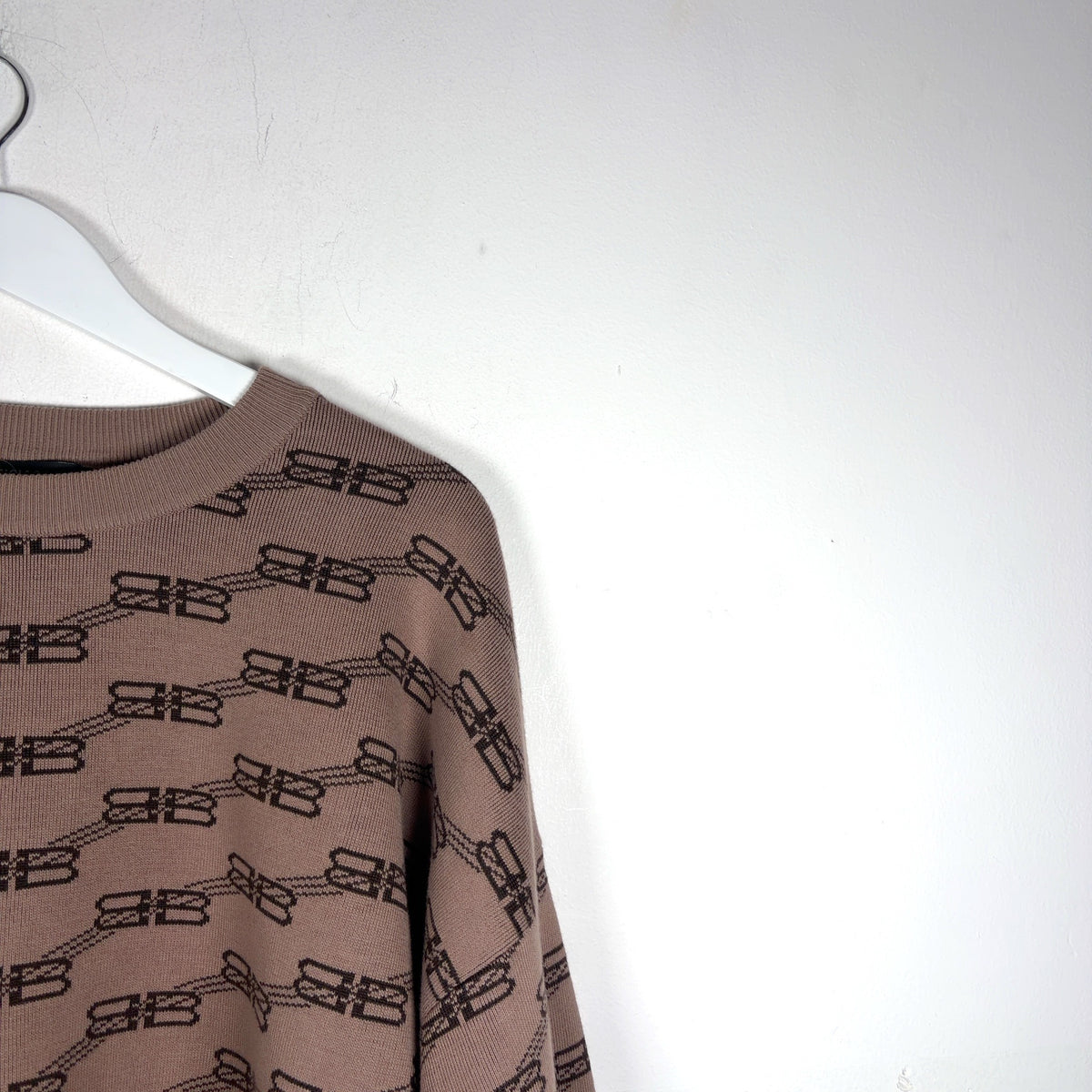 Balenciaga All-Over BB Monogram Knit Sweater