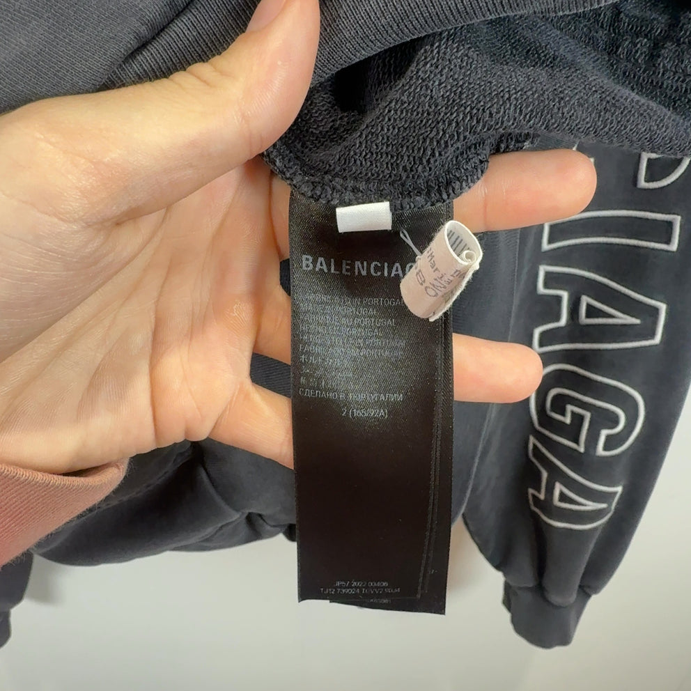 Balenciaga Embroidered Logo Sleeve Hoodie
