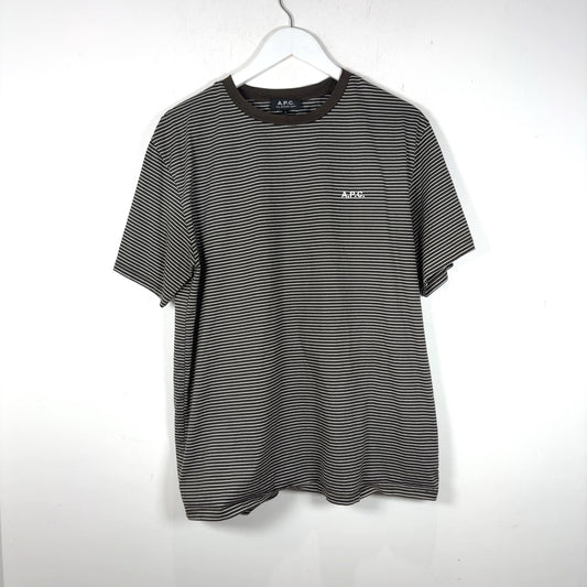 A.P.C Striped Logo T-Shirts