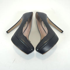 Miu Black Leather Pumps Heels