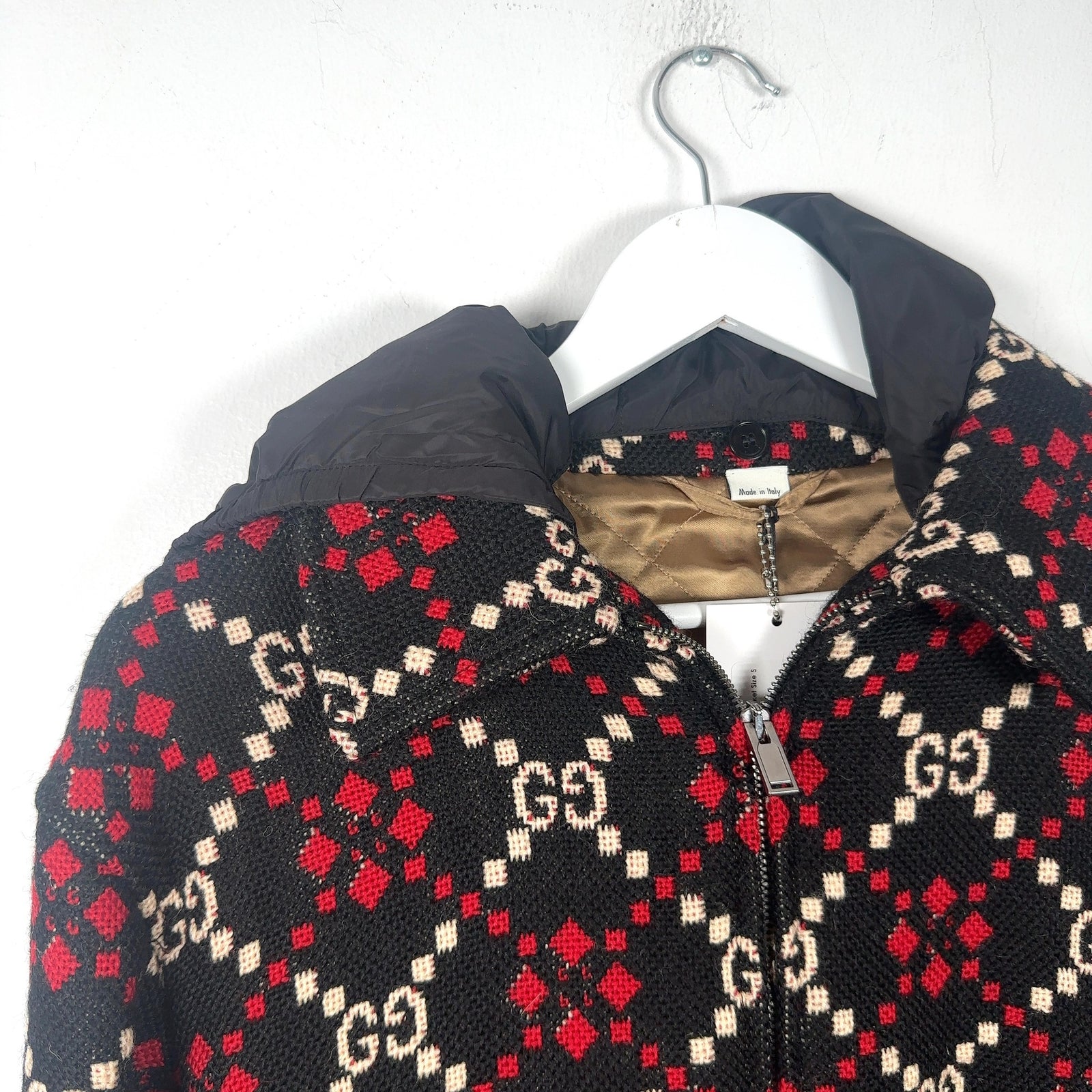 Gucci Diamond Argyle Knit Jacket Size S
