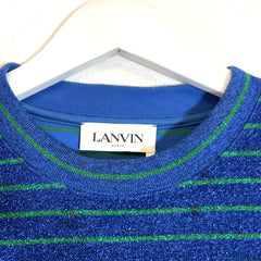 Lanvin Striped Viscose Logo T-Shirt