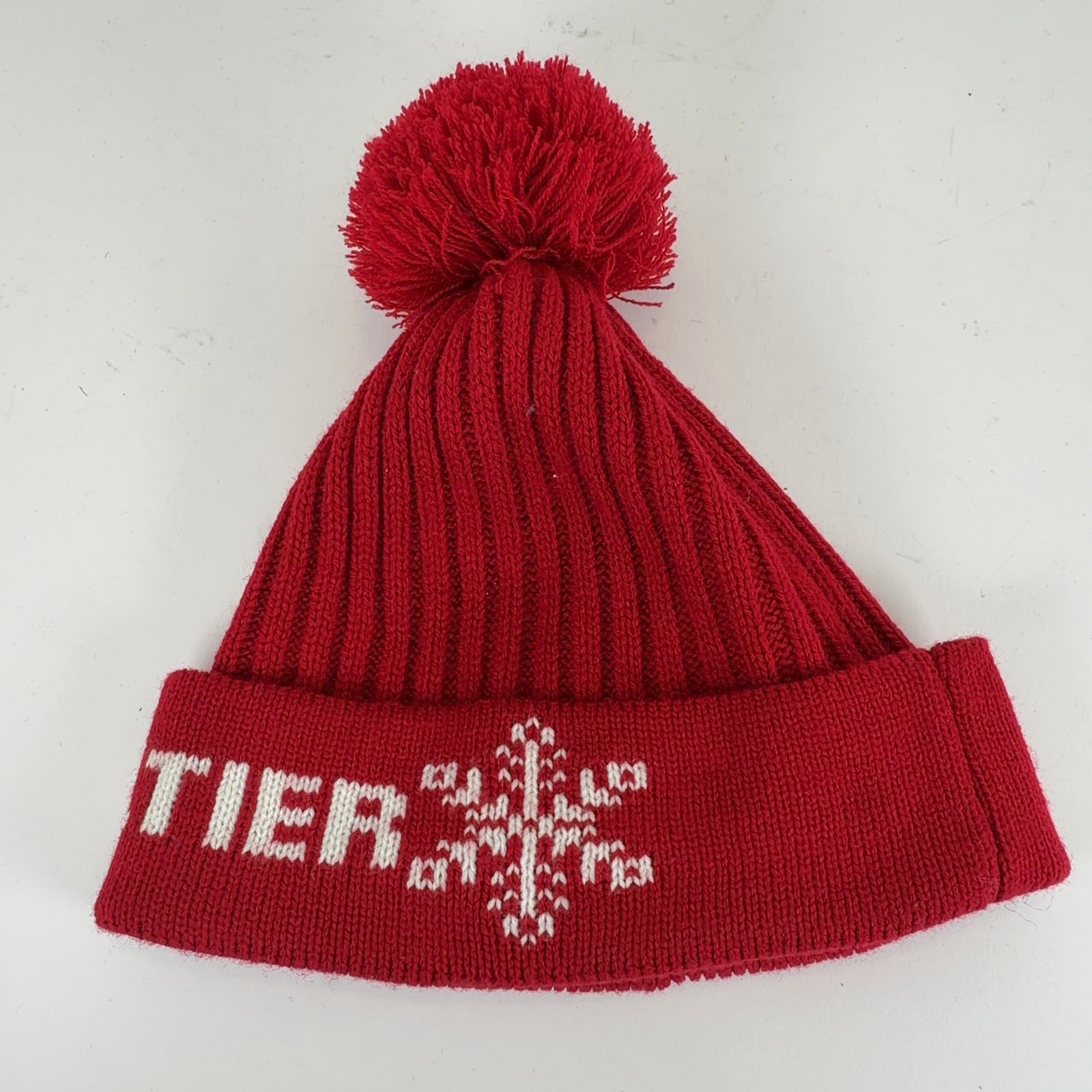 Jean Paul Gaultier Ribbed ”I Heart Gautier” Pom Pom Beanie