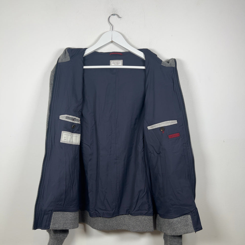 Brunello Cucinelli Cashmere Cargo Zip-Up Hoodie