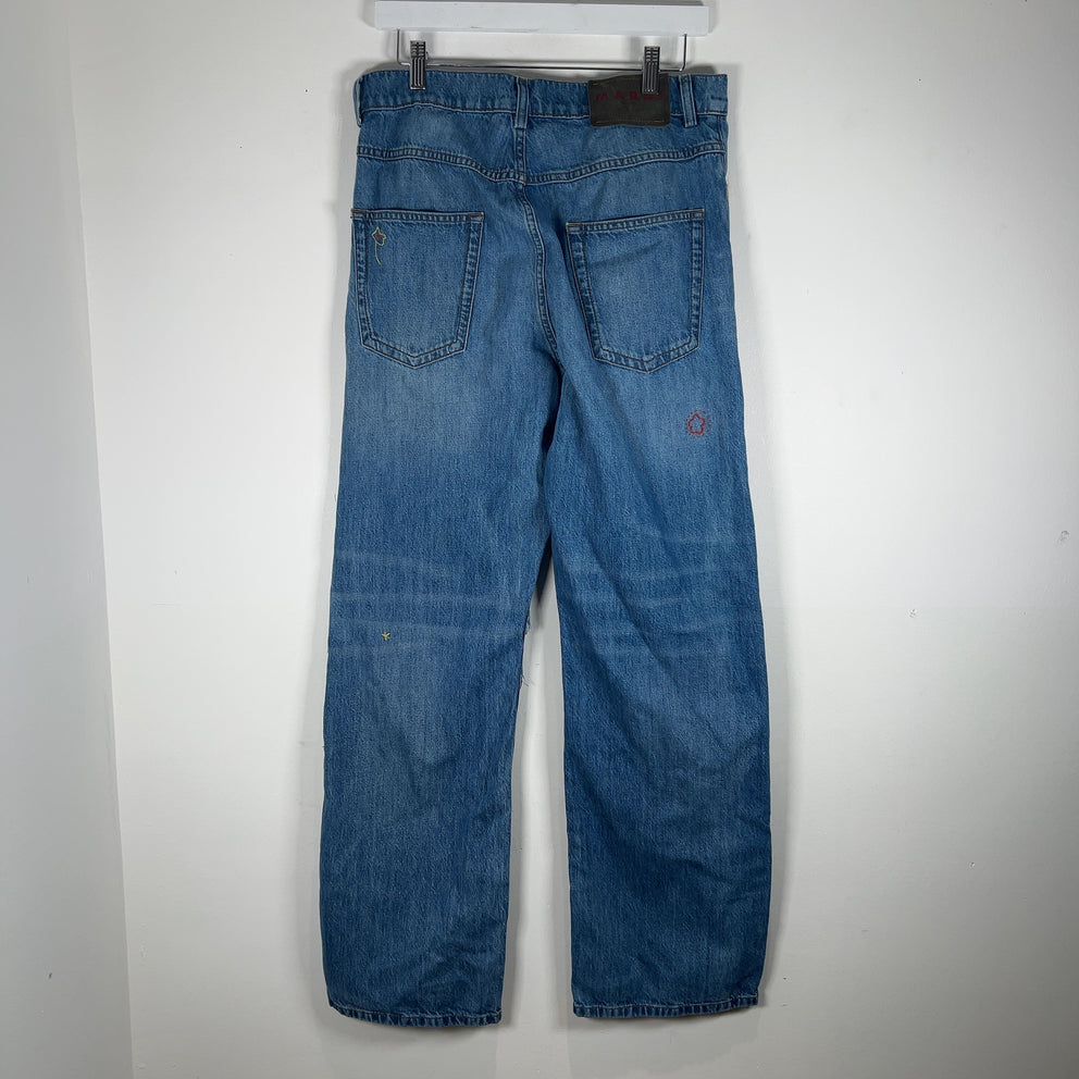 Marni Mohair Patchwork Denim Jeans