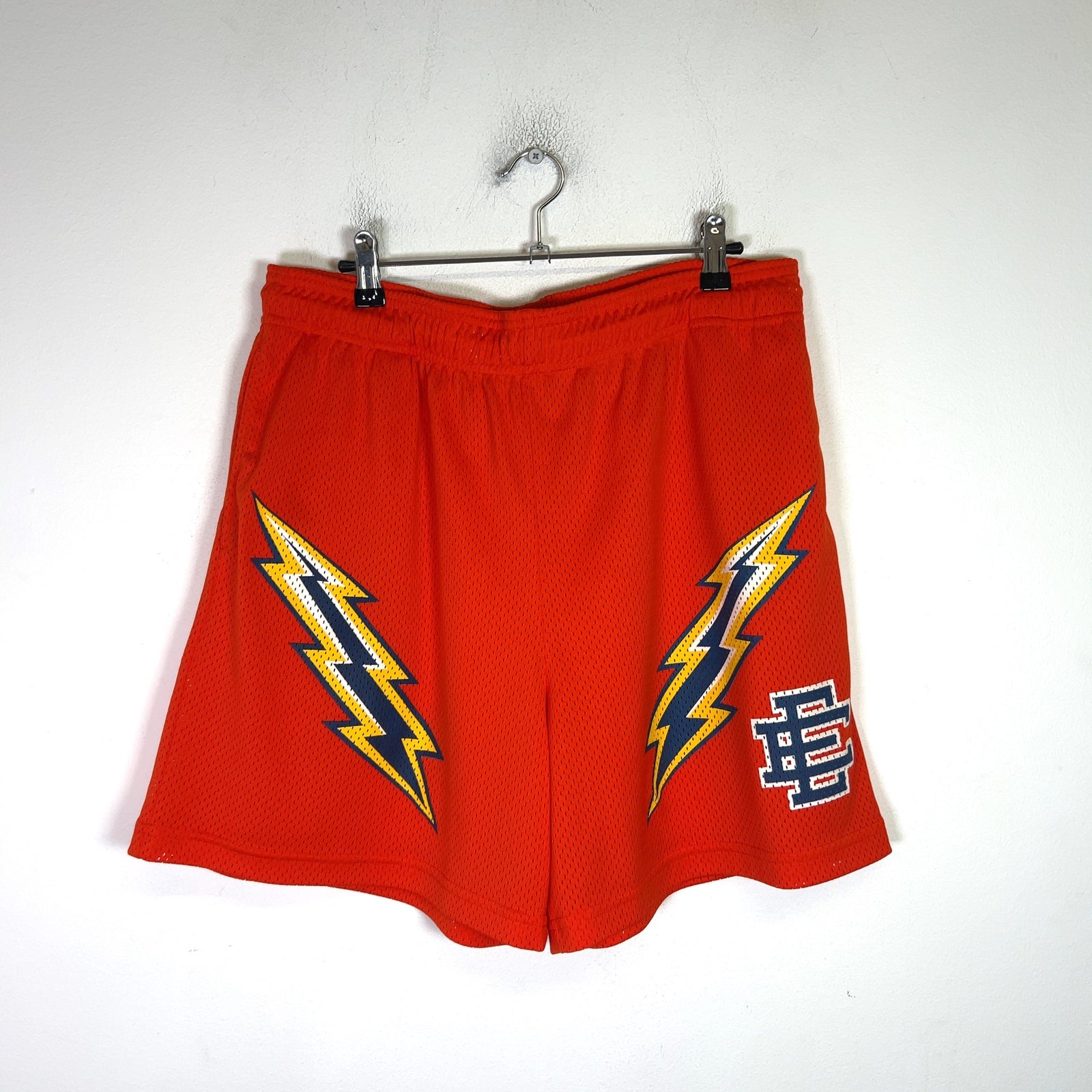 Eric Emanuel Orange Lightning Bolt Basic EE Shorts
