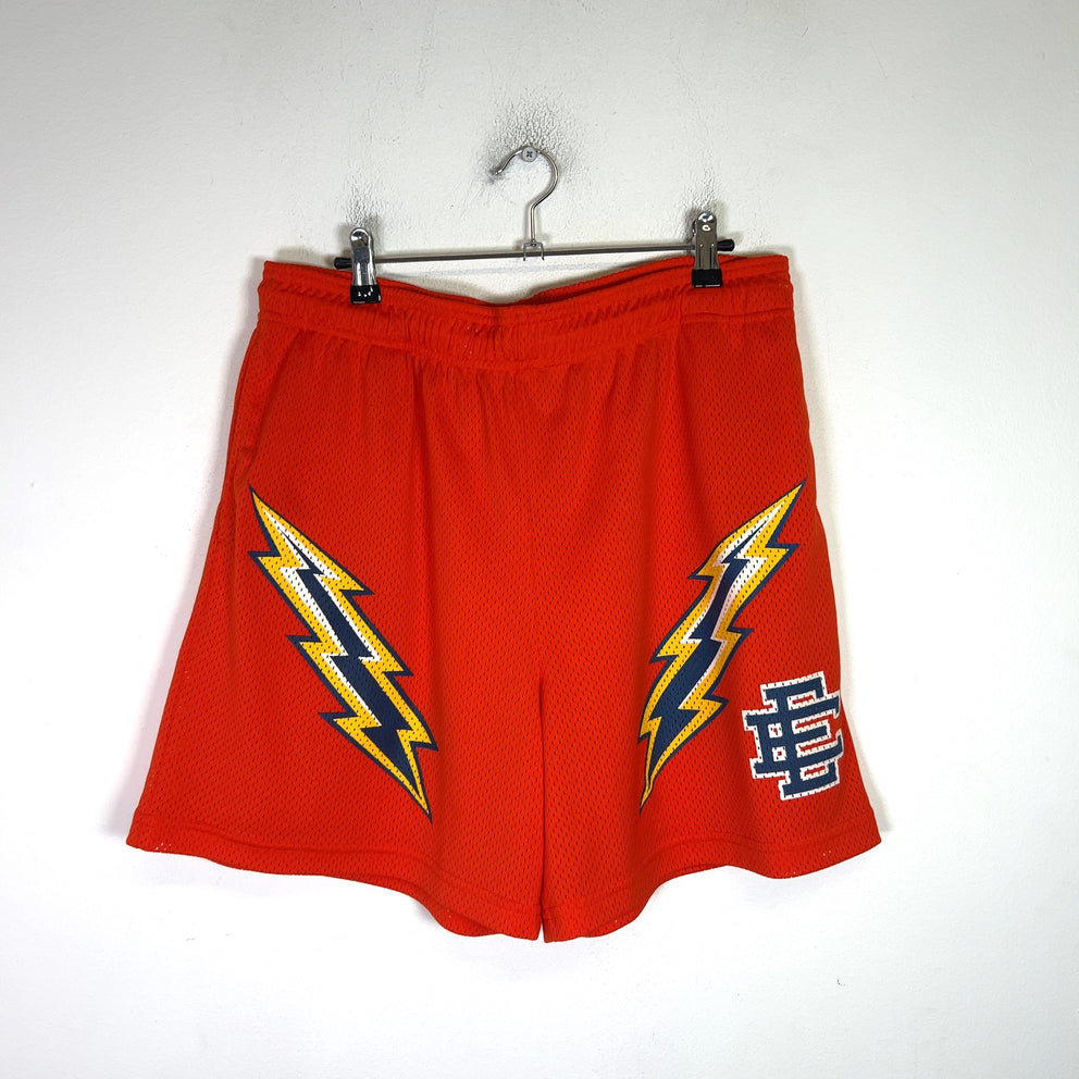Eric Emanuel Orange Lightning Bolt Basic EE Shorts