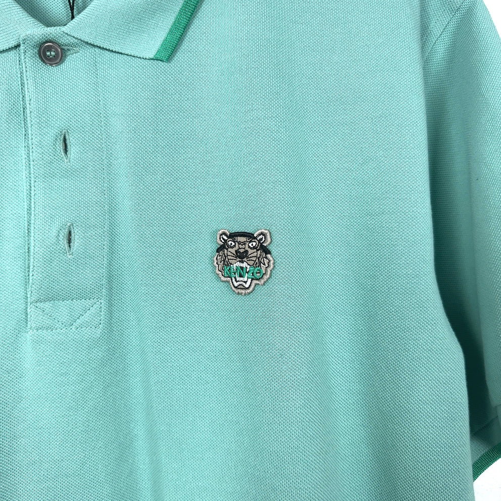 Kenzo Teal Tiger Embroidered Logo Polo