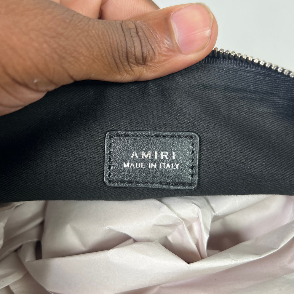 Amiri Pebbled Leather Embossed Pouch