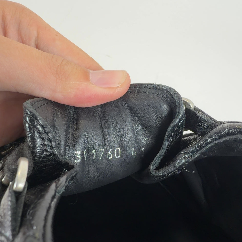 Balenciaga Crinkle Leather Arenas Hightop Sneakers