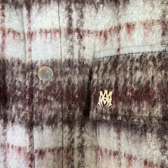 Amiri Mohair Fringe Flannel Shirt