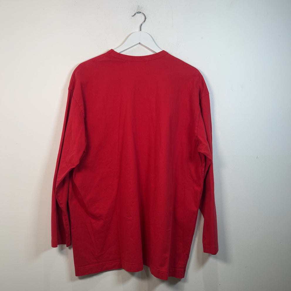 Comme Des Garcons Shirt Red Logo T-Shirt Size L