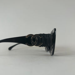 Chanel Square Frame Calfskin Leather Sunglasses