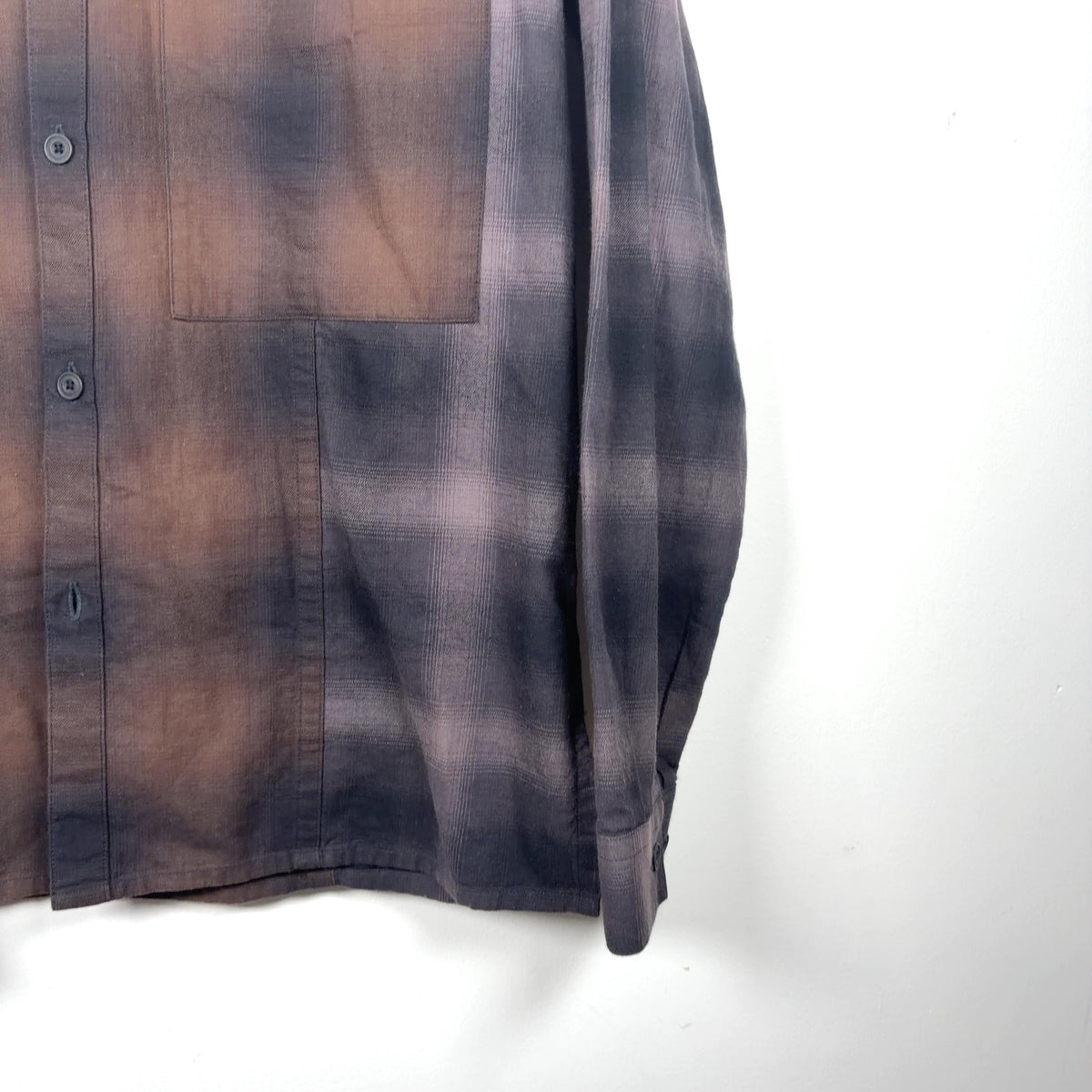 Helmut Lang Multi-Plaid Button-Up T-Shirt