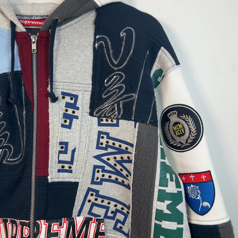 Supreme Patchwork Zip Up Hoodie Size M