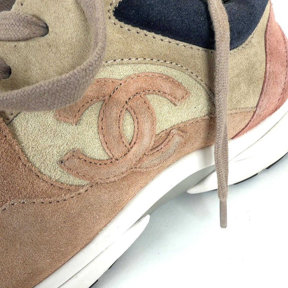 Chanel Brown Interlocking C Trainers