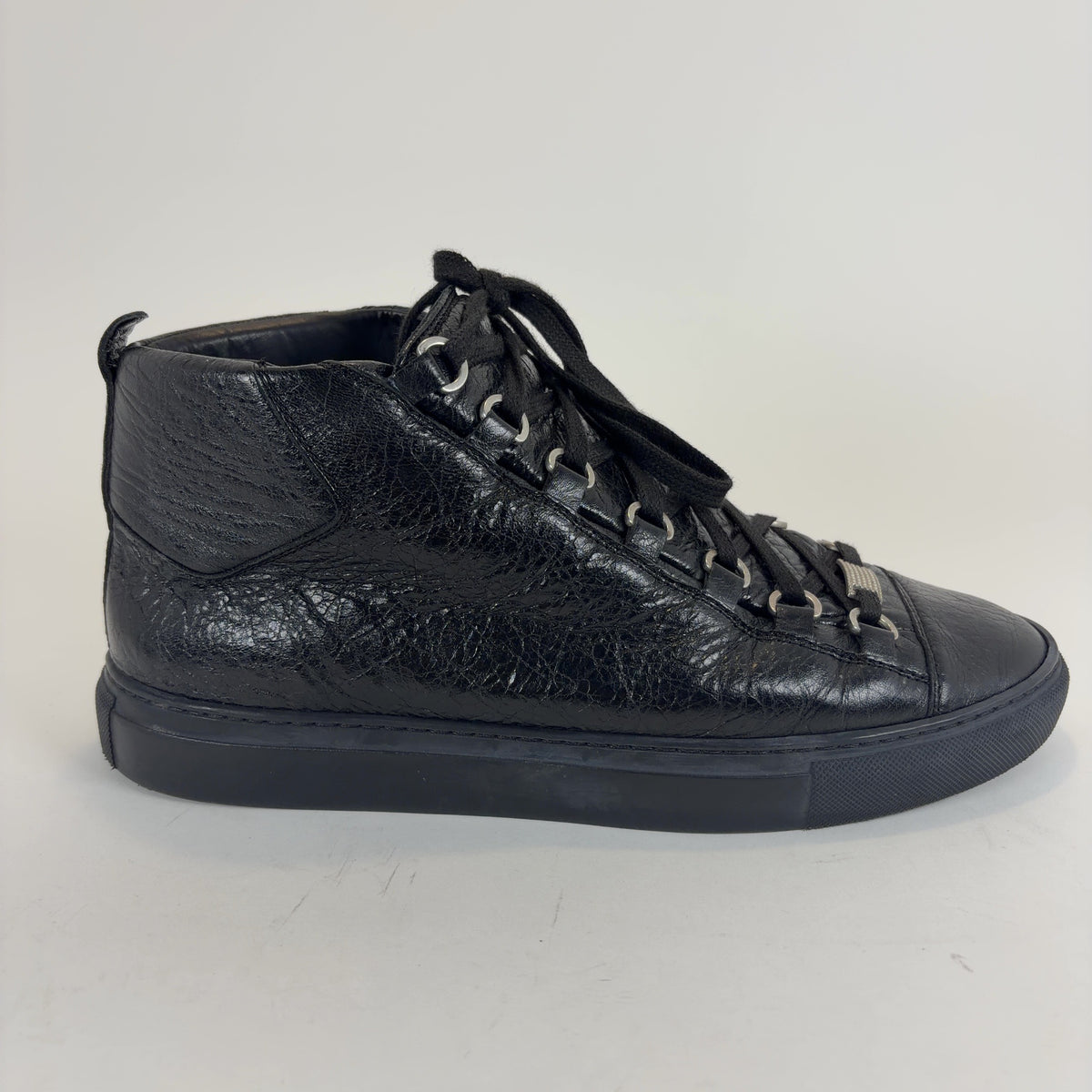 Balenciaga Crinkle Leather Arenas Hightop Sneakers