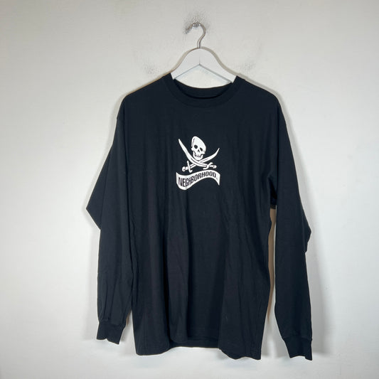 Neighborhood Black Pirate Logo Longsleeve Size L