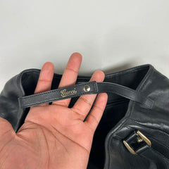 Gucci Black Abbey Calfskin Leather Bag