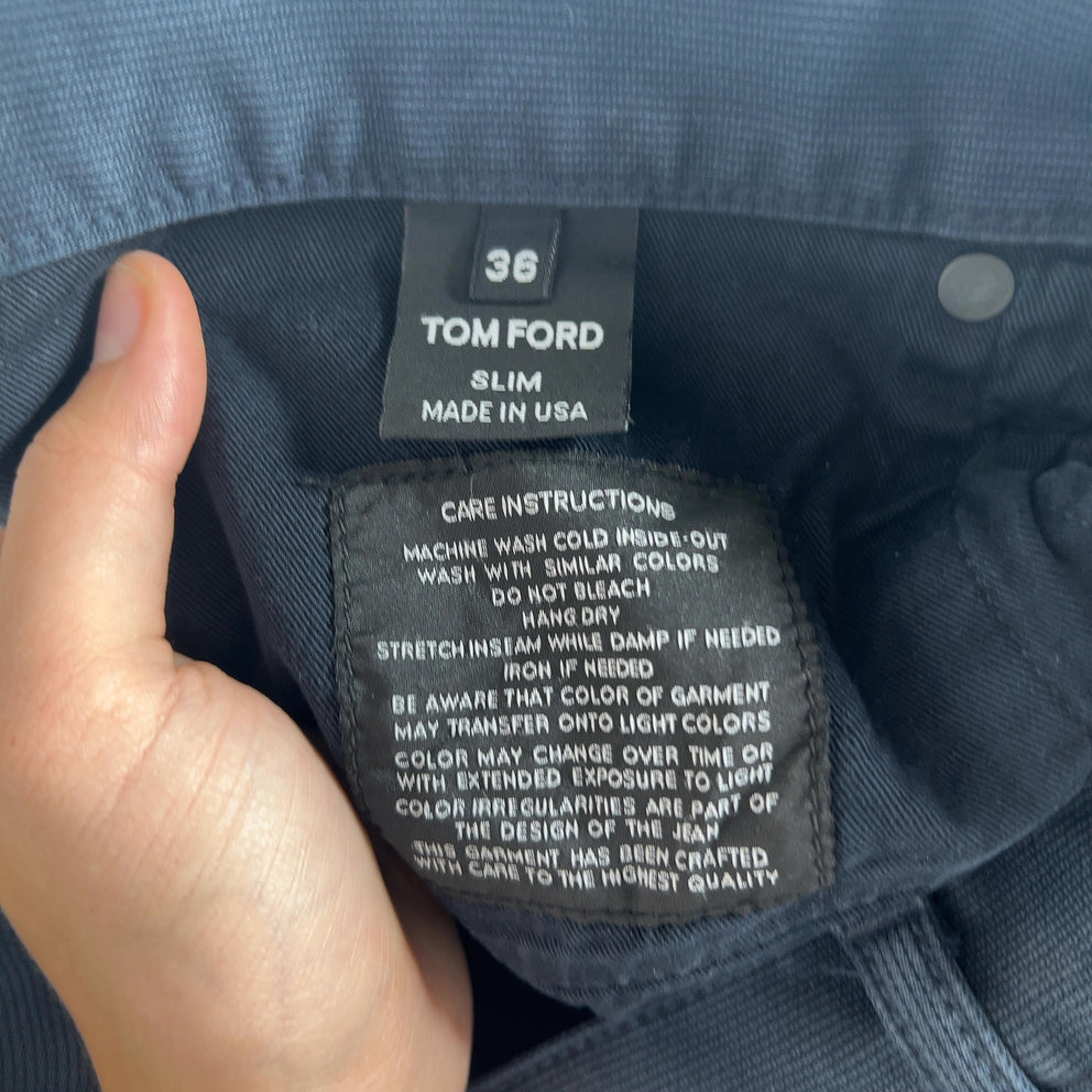 Tom Ford Bedford Cord Navy Slim Pants
