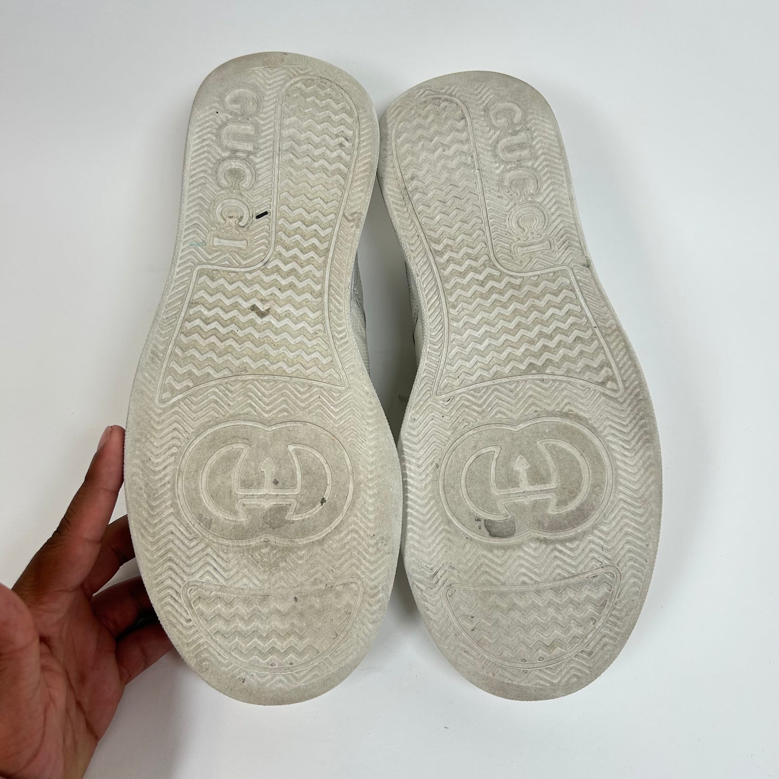 Gucci White GG Embossed Sneakers Size 10