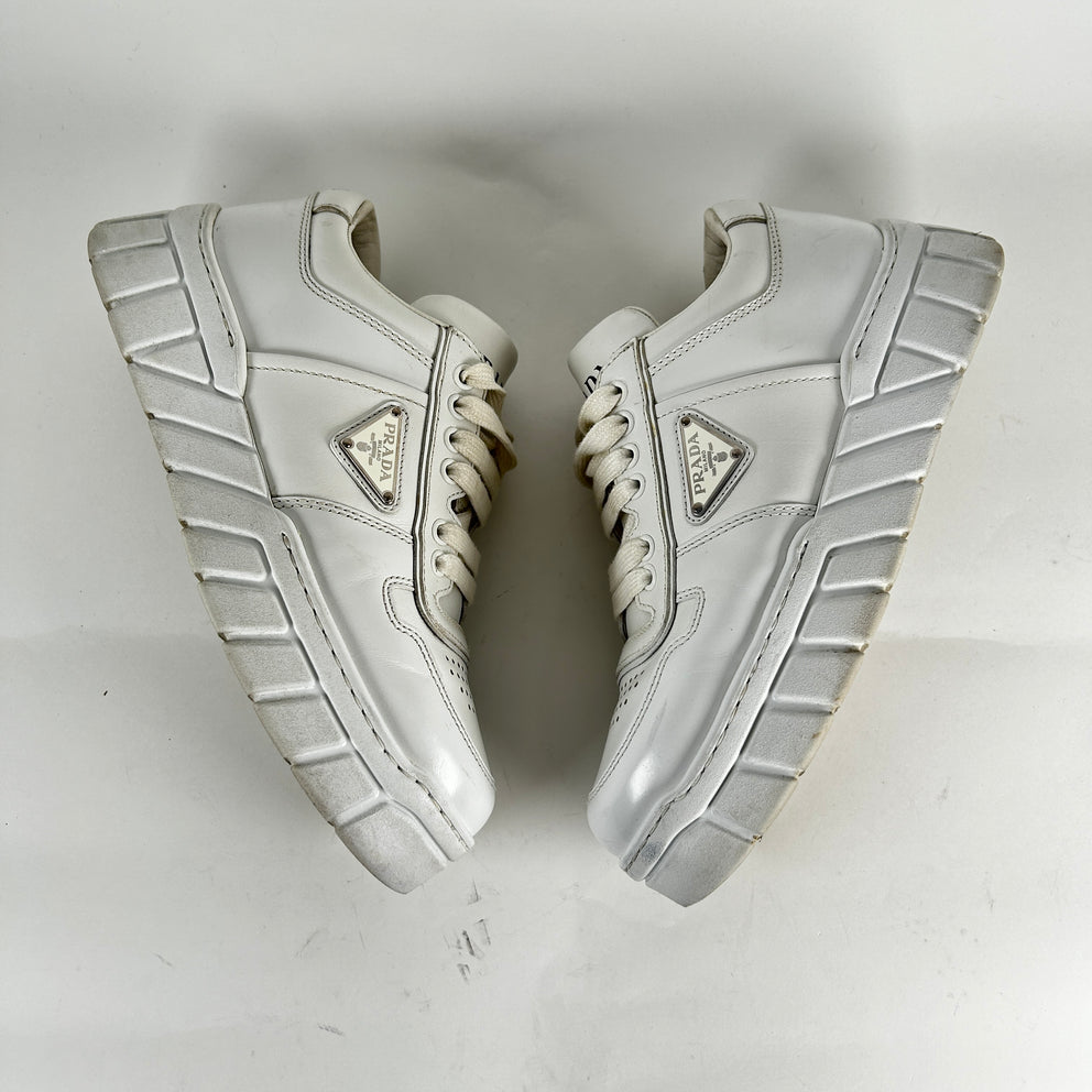 Prada Plaque White Sneaker Size 5