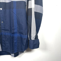 Burberry Half Plaid Button-Up Shirt