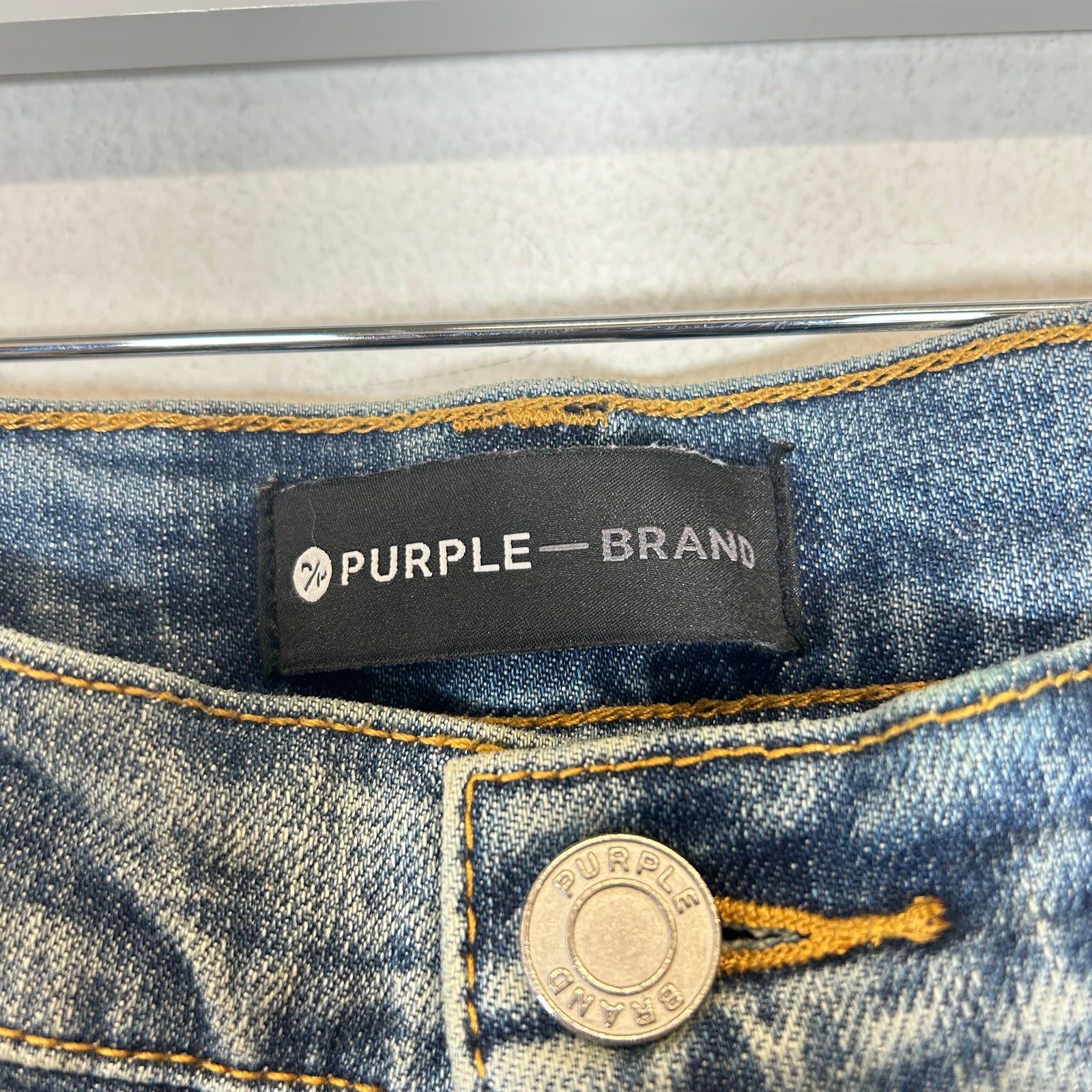 Purple Brand Lightwash Paint Splatter Slim Jeans Size 32