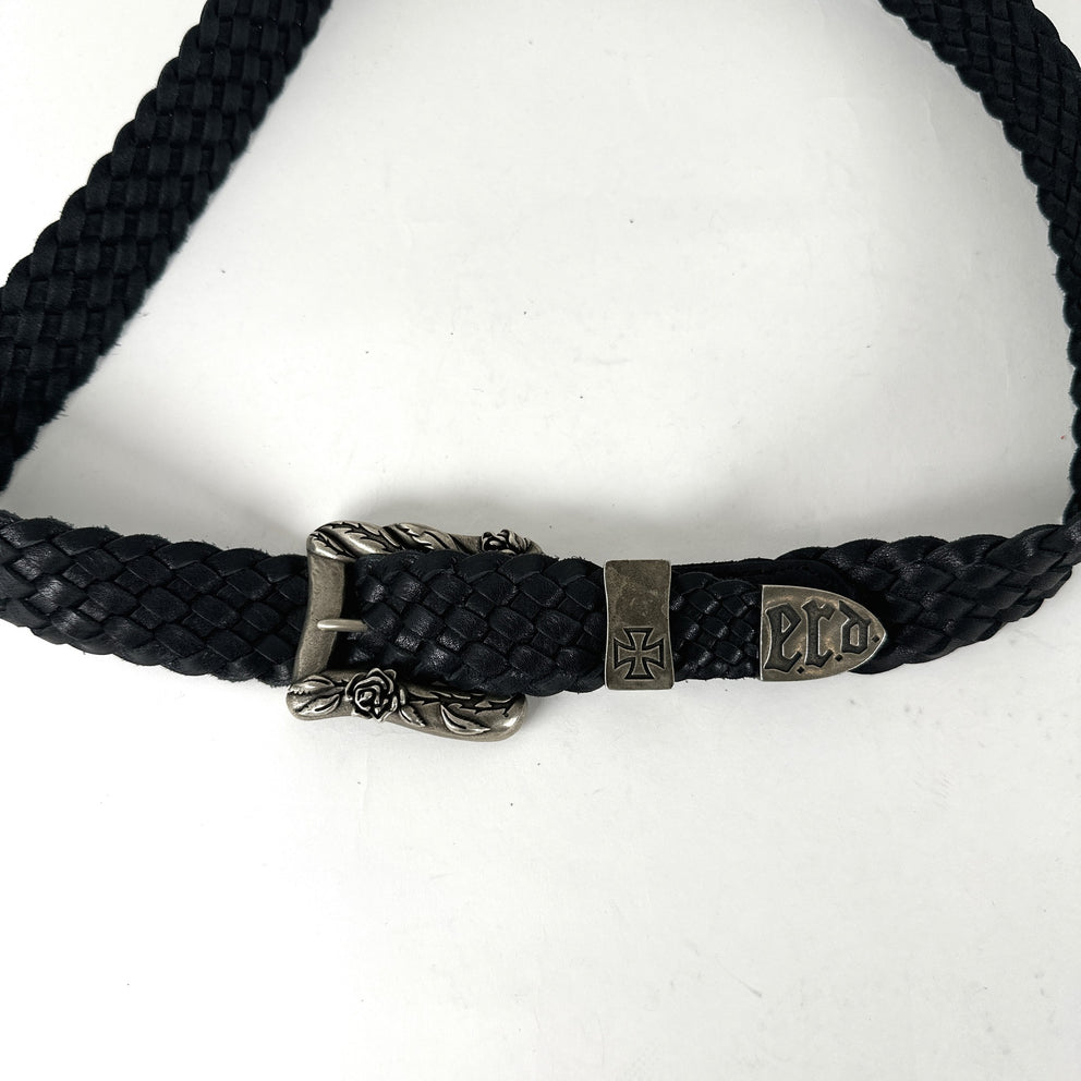 Enfants Riches Deprimes Port Of Souls Braided Belt Black/Silver Size 95