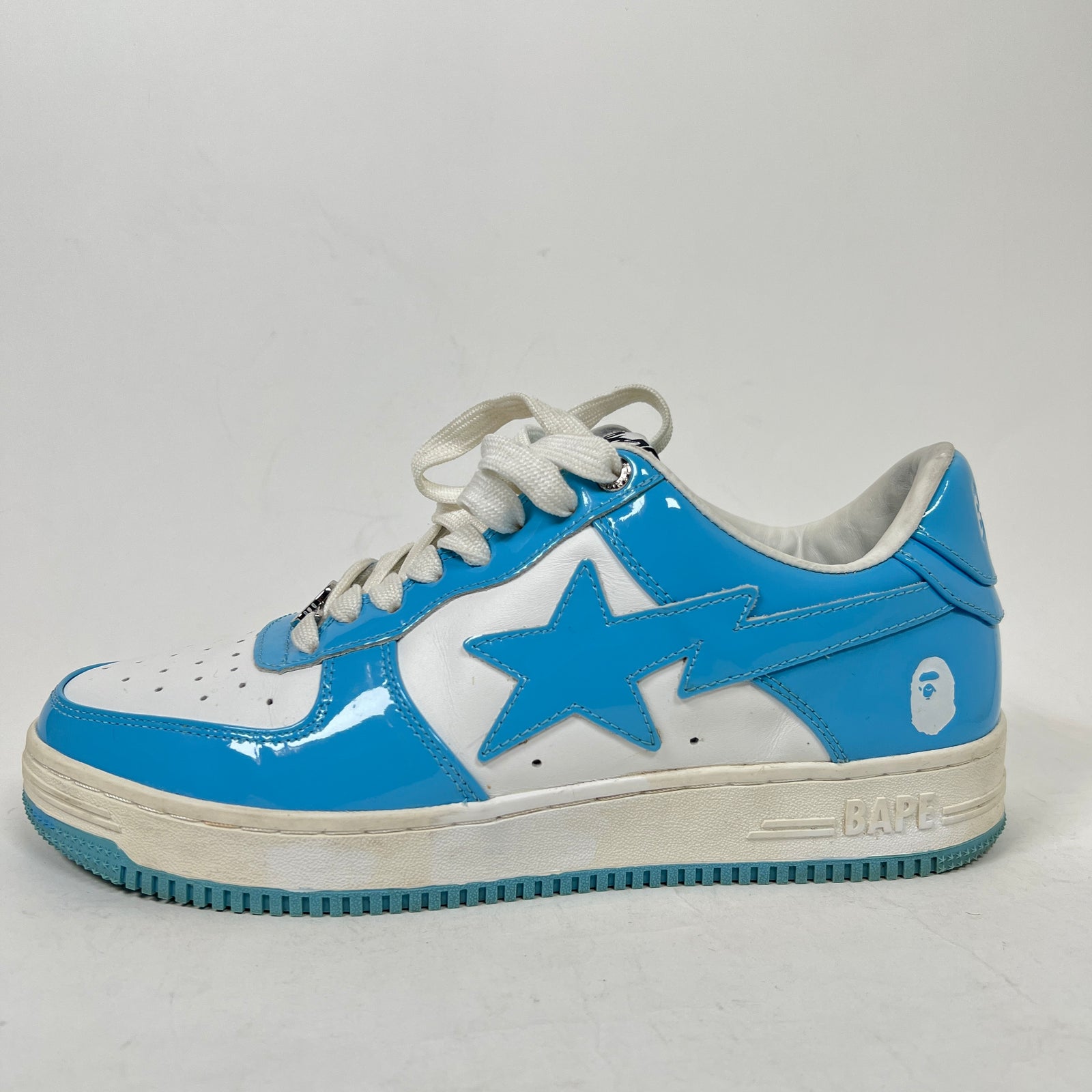 Bape Light Blue Patent Leather Bapesta Sneaker Size 9.5