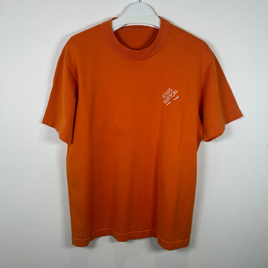 Louis Vuitton Orange Embroidered Signature T-Shirt Size M