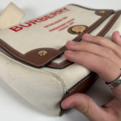 Burberry Horseferry Red Logo Canvas Crossbody Bag