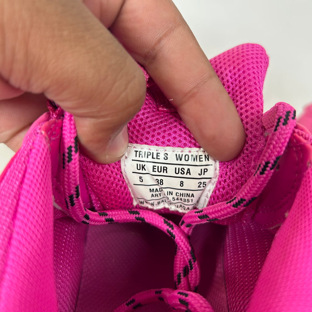 Balenciaga Hot Pink Triple S Sneaker Size 38