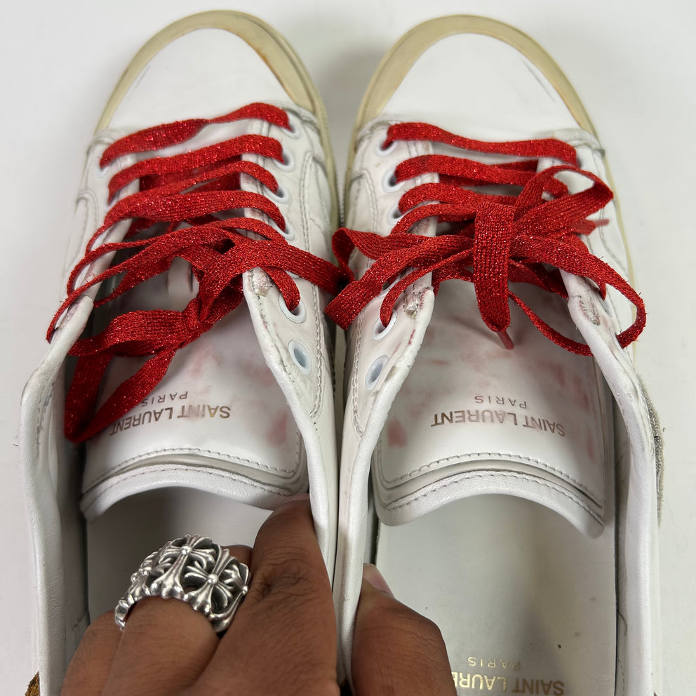 Saint Laurent SL 37 Diamond Leather Lowtop Sneakers