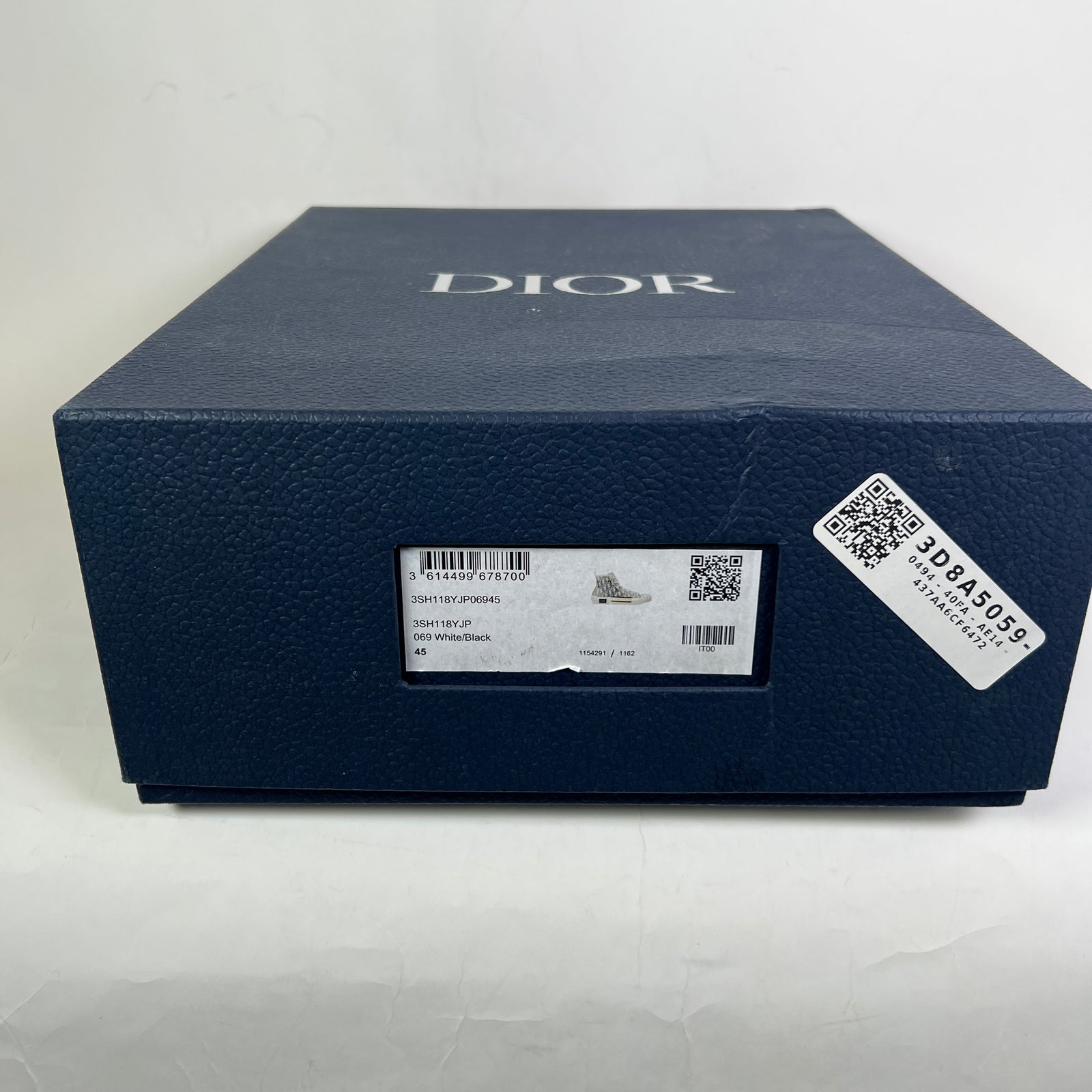 Dior B23 White/Black Oblique High-Top Sneaker Size 45