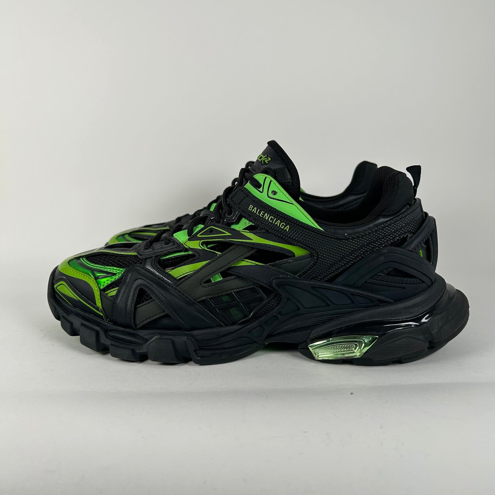 Balenciaga Black/Green Track 2 Sneaker Size 12