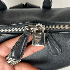 MCM Black Lamsbskin Leather Backpack