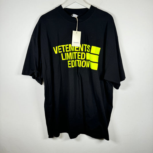 Vetements Black/Yellow Limited Edition Tee Size M