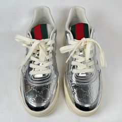 Gucci Metallic Silver GG Re-Web Sneaker Size GG 11