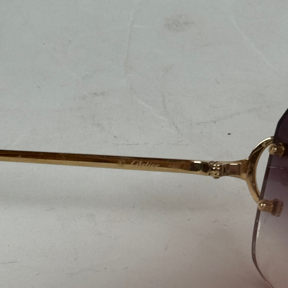 Cartier Big C Fluorescent Gold Wire Frame Glasses
