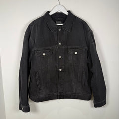 Balenciaga Spell Out Logo Black Jean Jacket Size XL