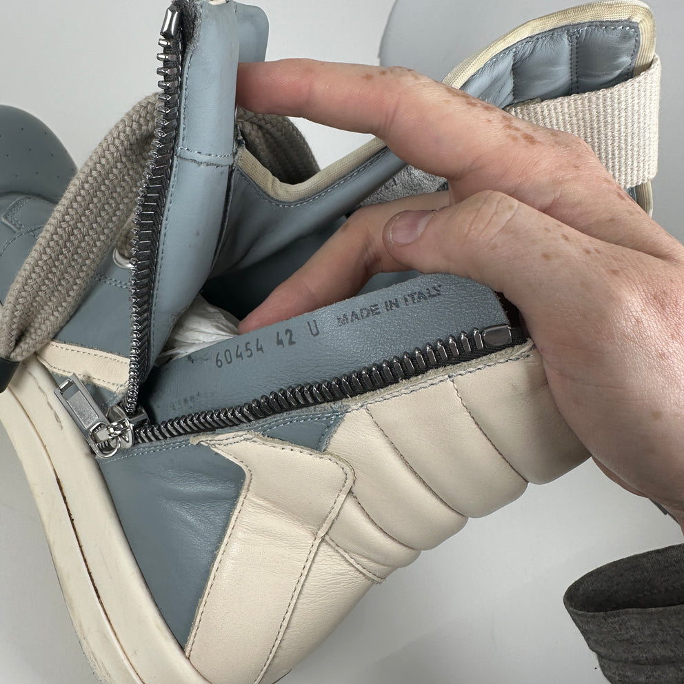 Rick Owens Jumbo Lace Geobasket Pale Blue Size 9