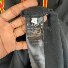 Balenciaga Black Metal Logo T-Shirt Size 2