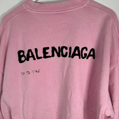 Balenciaga Pink Graphic Logo Longsleeve Size S