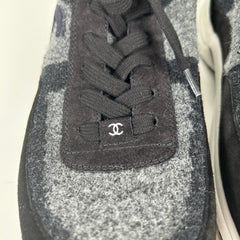 Chanel Dark Grey Knit Sock Runner Size 44